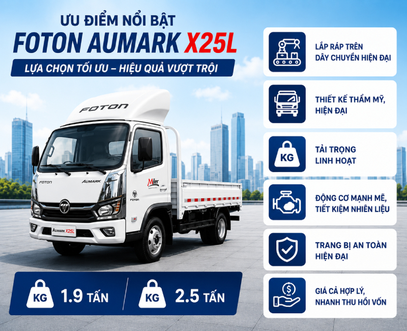 Ưu điểm xe tải Foton Aumark X25L