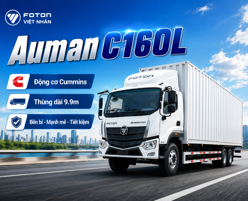 Auman C160L máy Cummins thùng 9.9m 